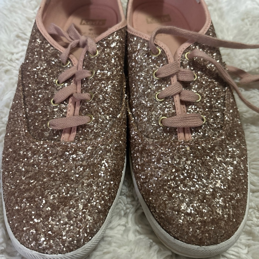 Keds Glitter Sneakers with Pink Laces